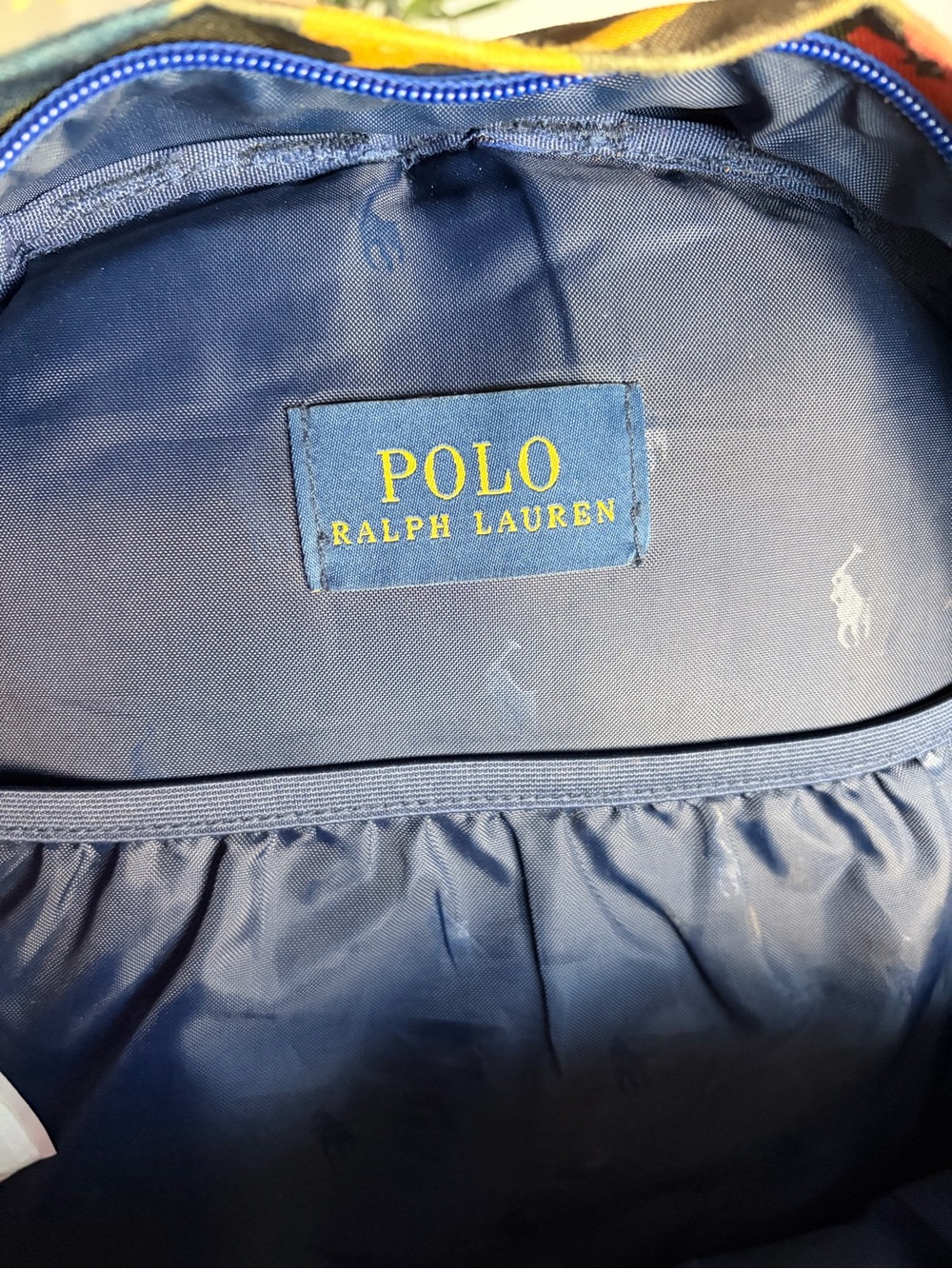 Polo by Ralph Lauren Multicolor Camo Backpack with Blue Trim - Picture 4 of 5